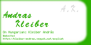 andras kleiber business card